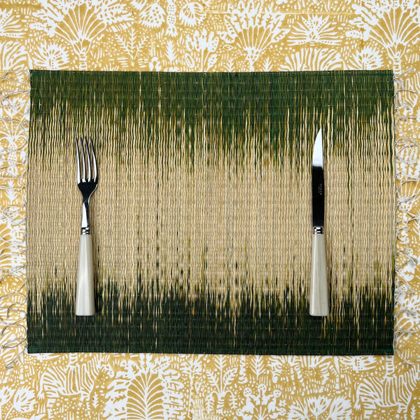 The Rush Placemat - Olive Green Ikat