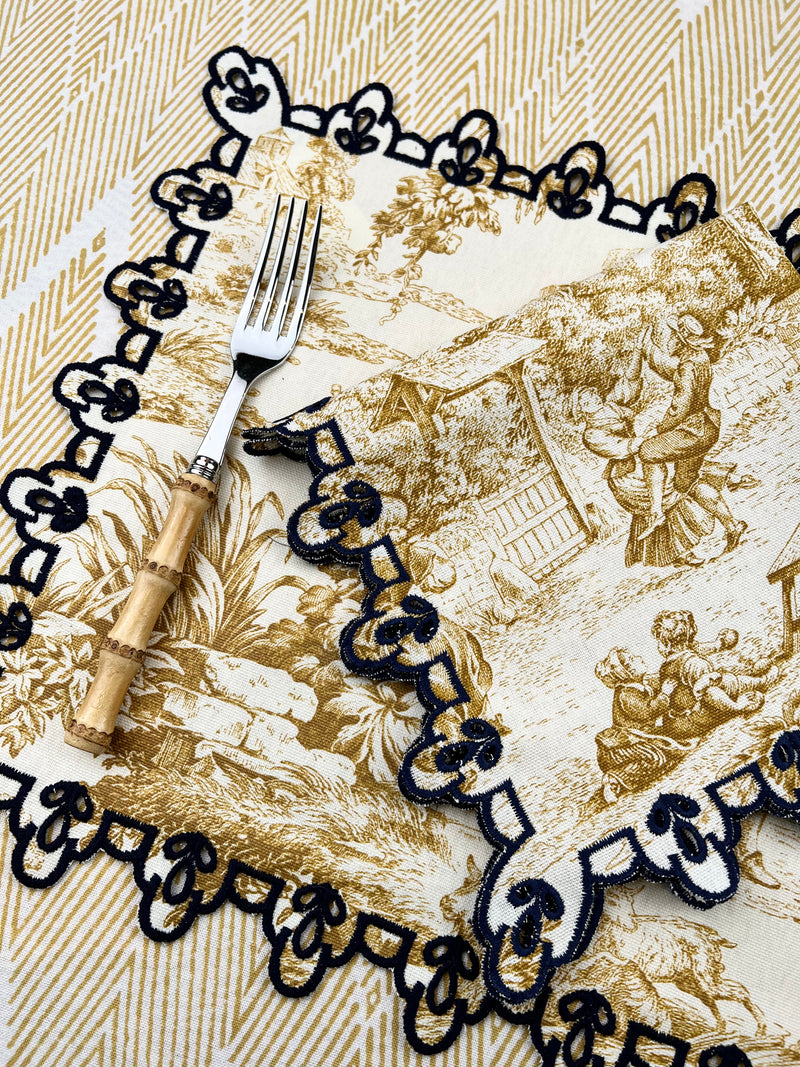 The ‘No Stain’ Toile Set (Placemat & Napkin)