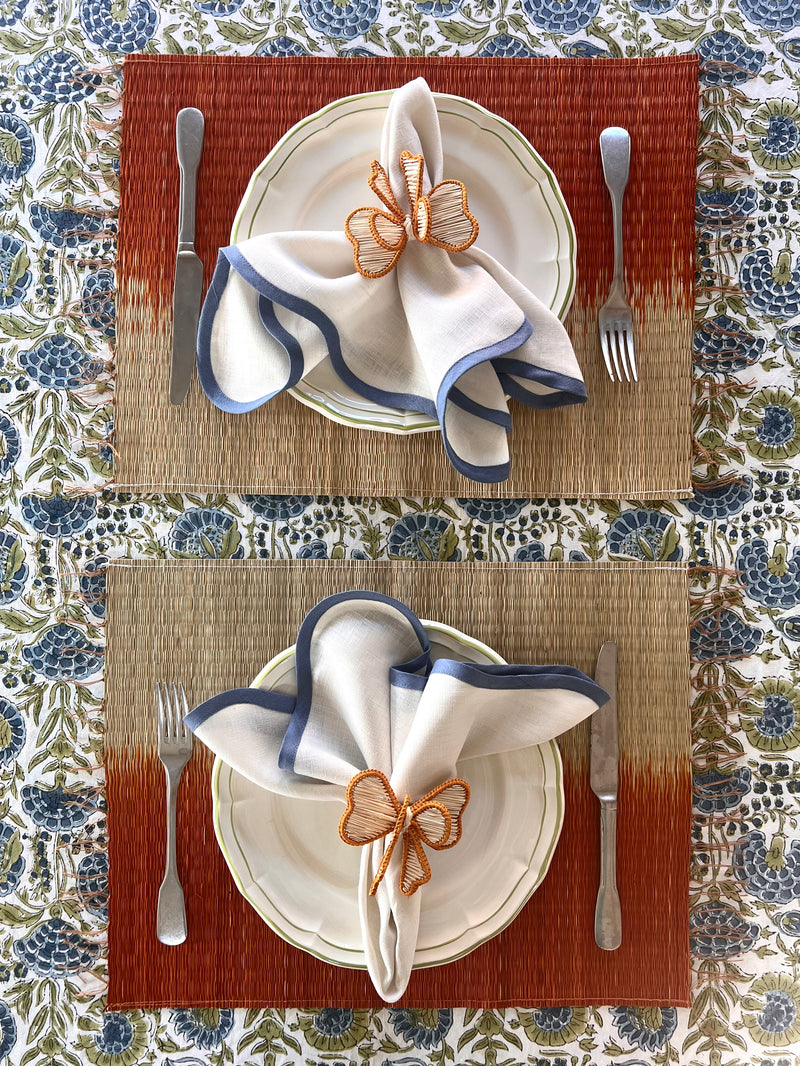 The Floral Tablecloth (Blue & Olive)