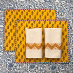 Gift Set: 2 Breakfast Placemats & 2 Zigzag Napkins in Mustard