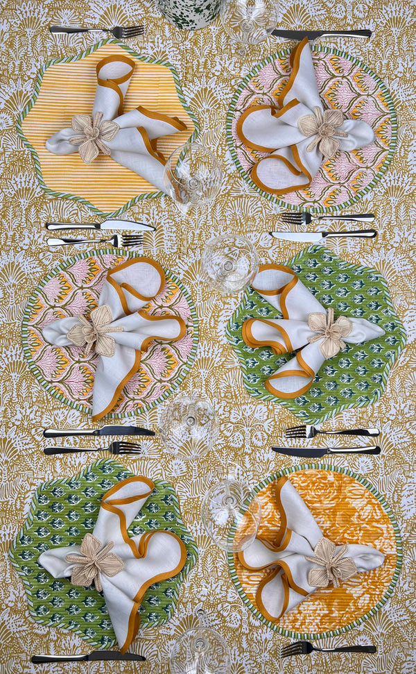 thumbnail image 2 of Coton Colors Deco Golden Scallop Cocktail Napkins, Set Of 4 2 of 12