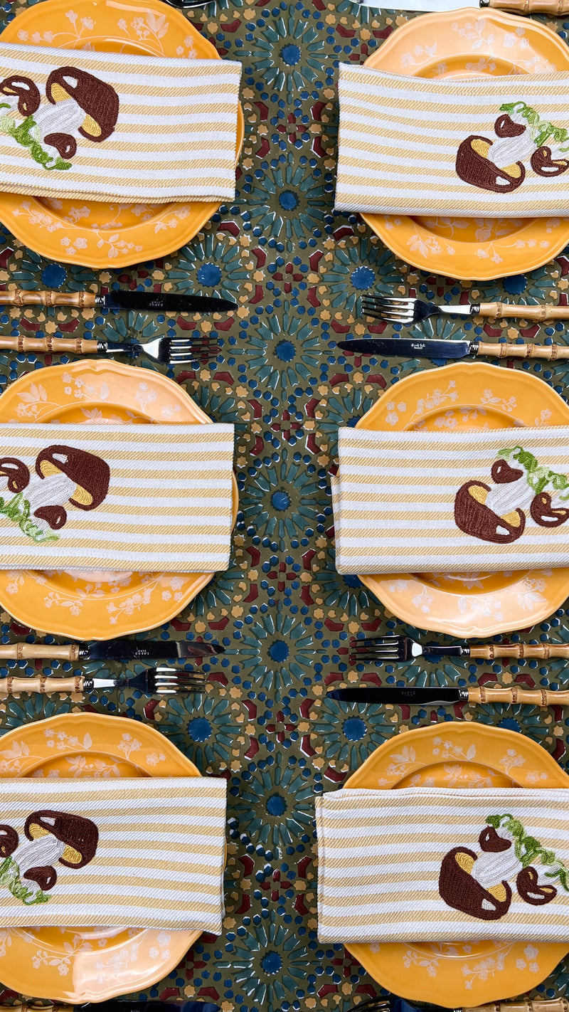 The Mushroom Napkin - Maize Yellow Stripe