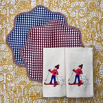 Gift Set: 2 Gingham Placemats paired with 2 Skiers Napkins