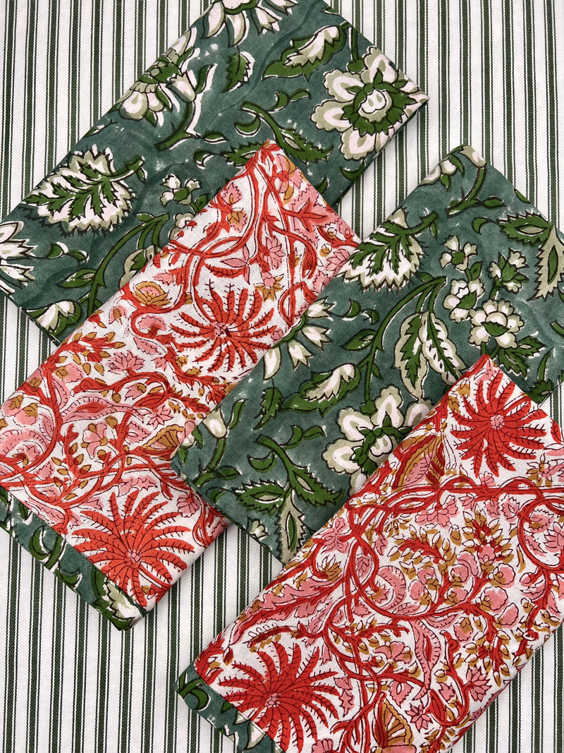 Reversible Napkin (Set of Four) Rusts & Greens