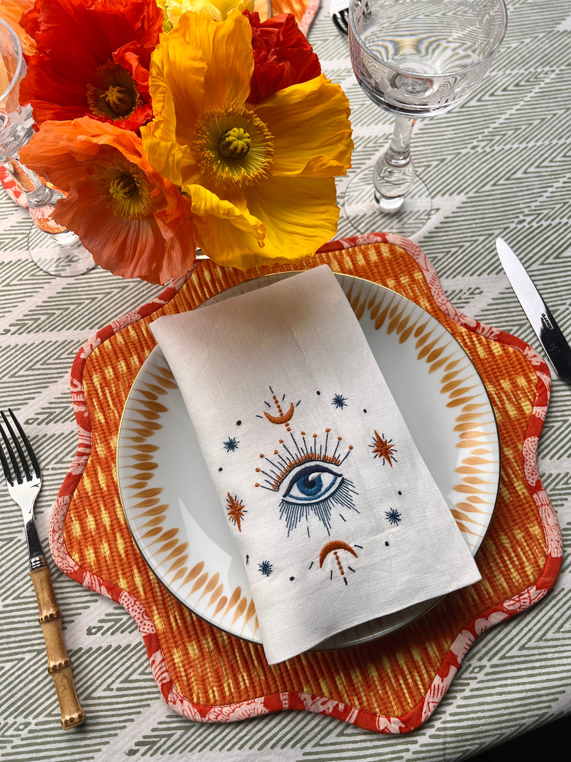 THE BREAKFAST IKAT SCALLOP PLACEMAT