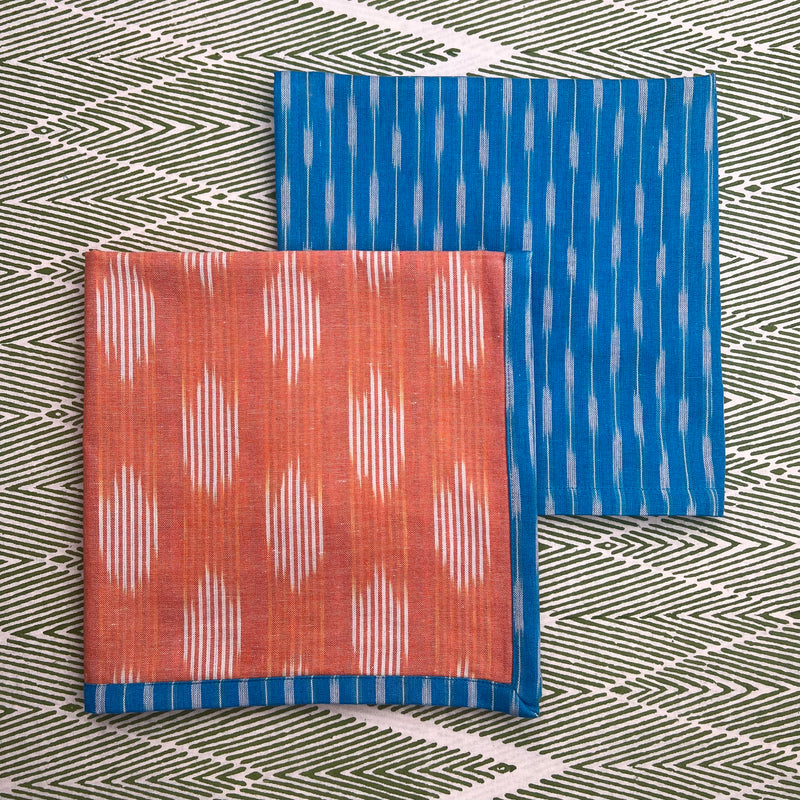 Reversible Napkin (Set of Four) Bright Blue/Apricot