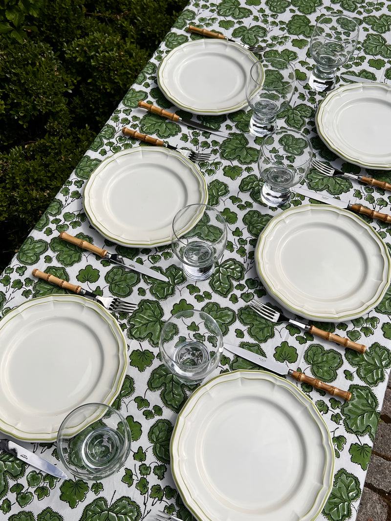 ’The Figue Leaf’ Tablecloth - Swedish Green - Cotton