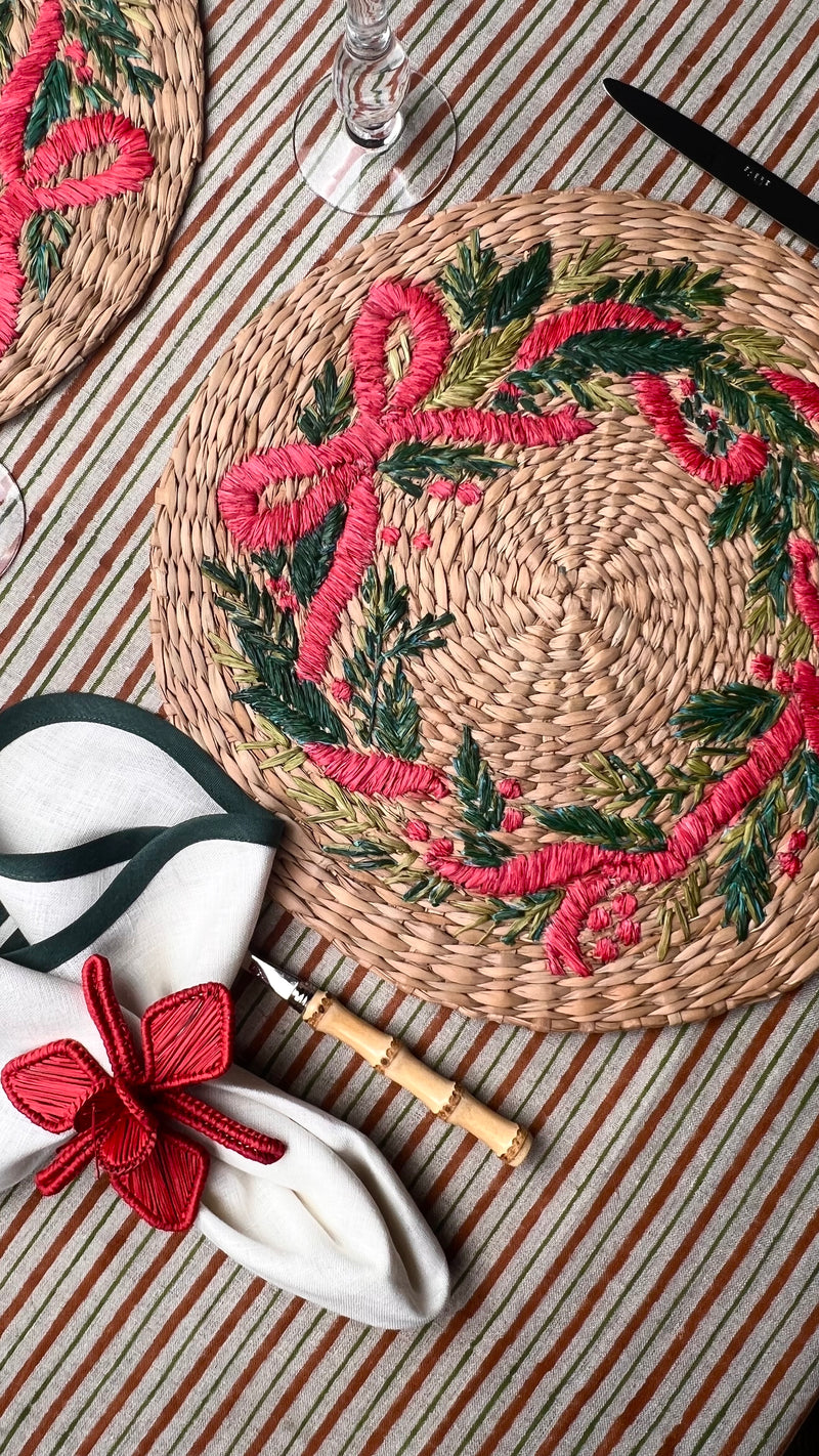 ‘The Raffia Placemat’ - Christmas Wreath Bow