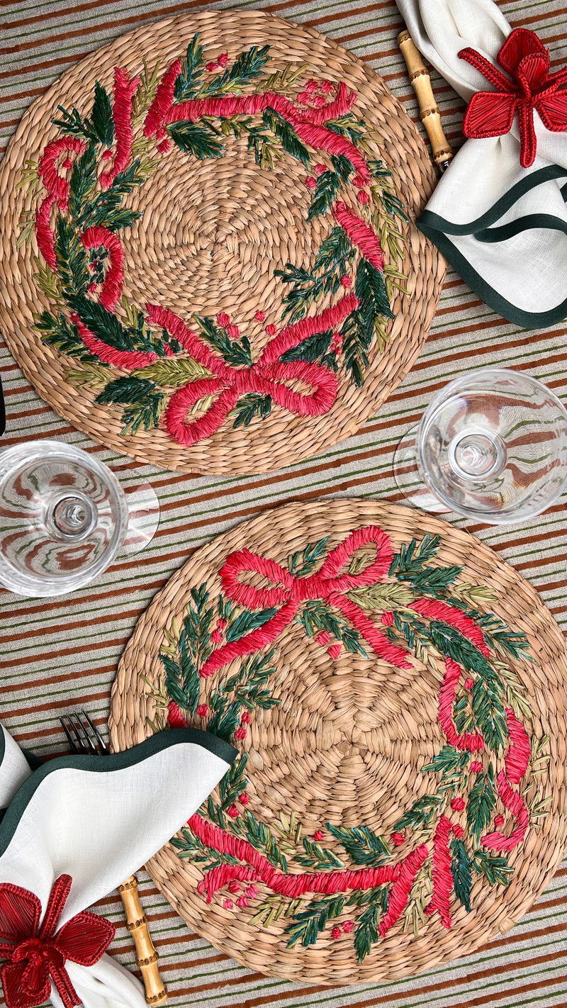 ‘The Raffia Placemat’ - Christmas Wreath Bow
