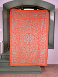 Suzani Cloth Orange & Duck Egg Embroidery