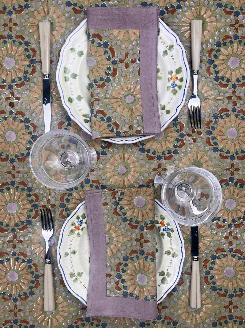 ‘The Kaleidoscope’ Napkin Set - Sage, Rust, Blue, Taupe