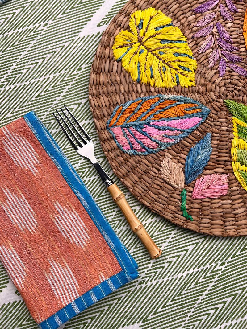 Reversible Napkin (Set of Four) Bright Blue/Apricot