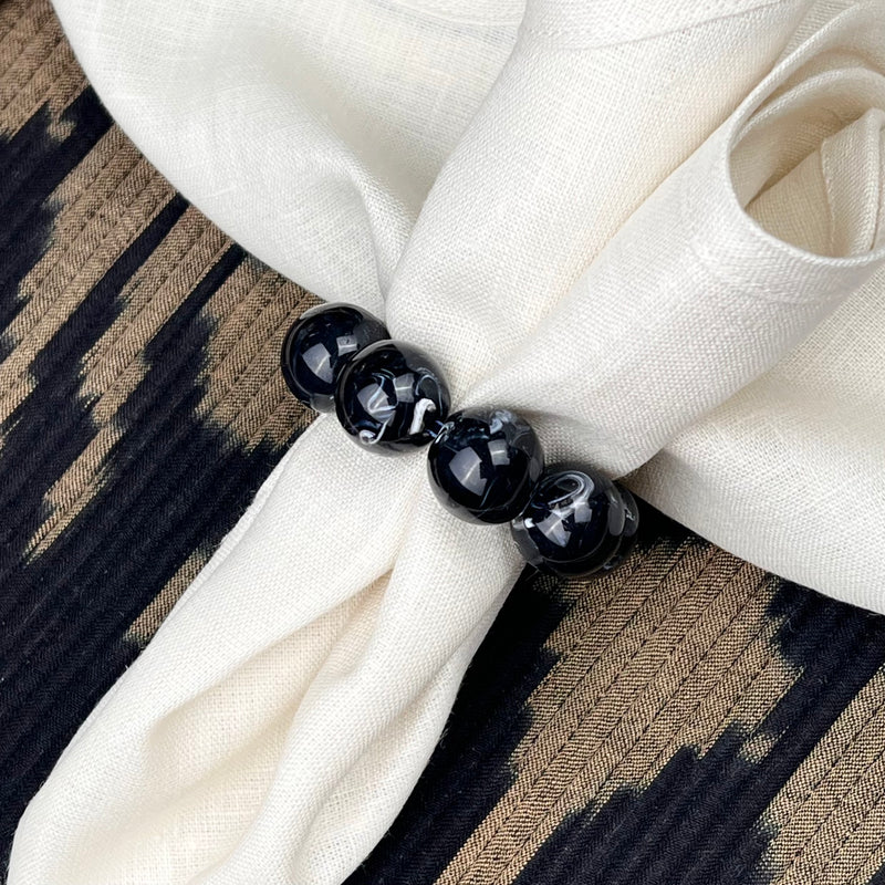 Curated Table Set: Black, Taupe & Ivory (round)