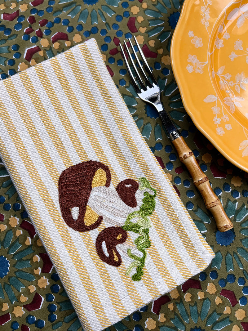 The Mushroom Napkin - Maize Yellow Stripe