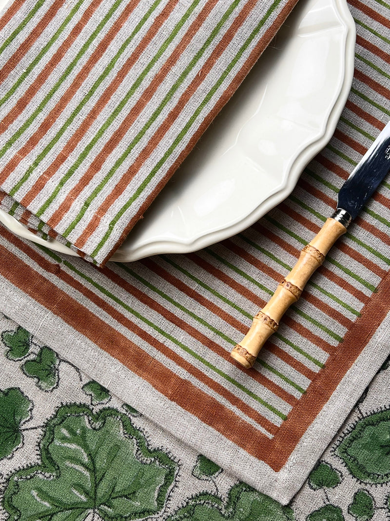 ’The Swedish Stripe’ Placemats (natural base) - 100% Linen