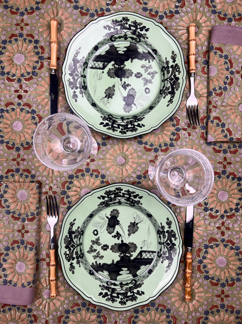 ‘The Kaleidoscope’ Tablecloth - Sage, Rust, Blue, Grey