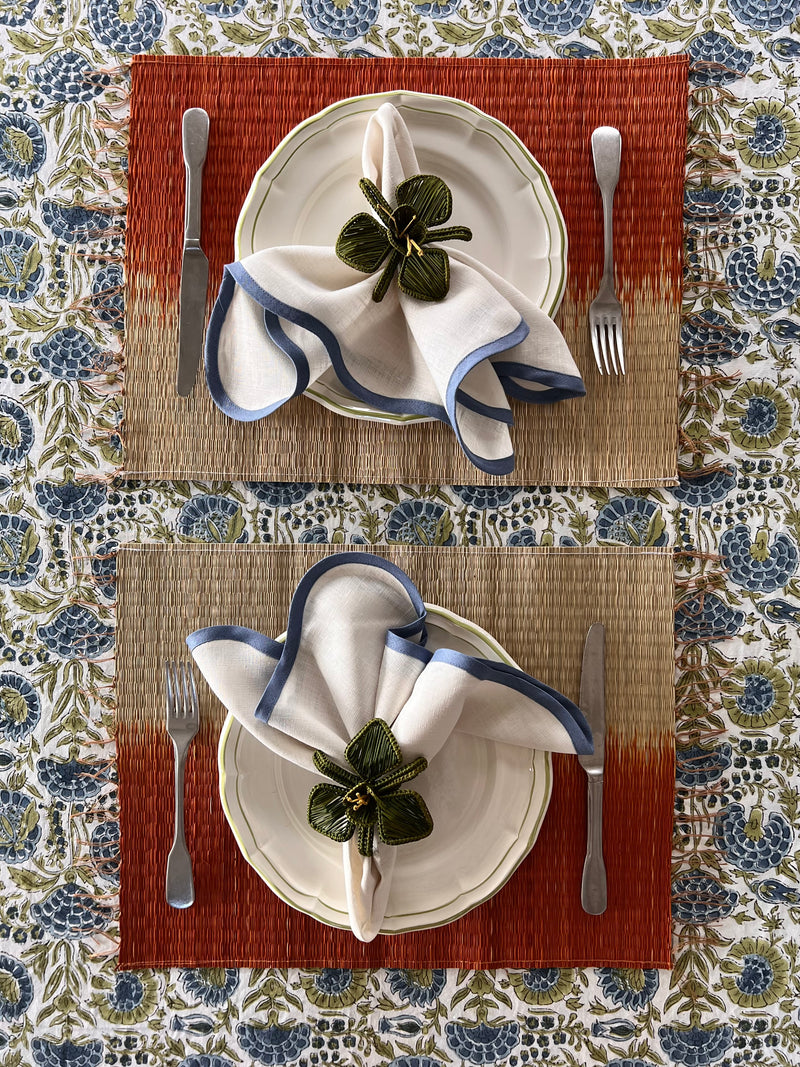 The Floral Tablecloth (Blue & Olive)