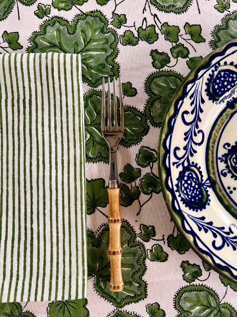 ’The Thin Swedish Stripe’ Napkins - White Base - 100% Linen