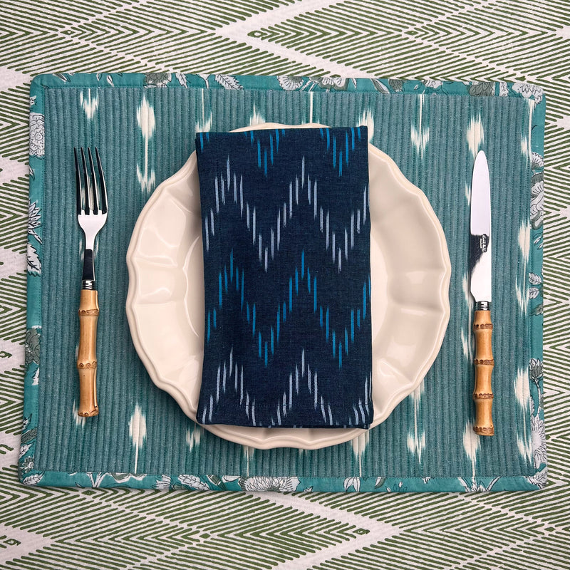 Reversible Napkin (Set of Four) Teal/Apricot