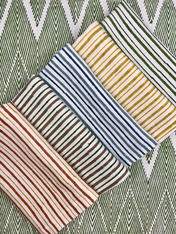 ’THE SWEDISH STRIPE’ Napkins (white base) - 100% Linen