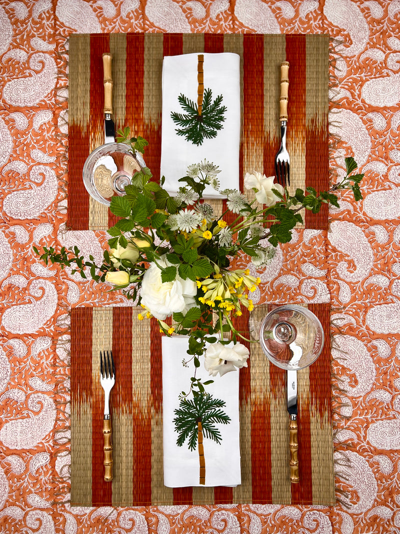The Rush Placemat - BIG Rust Ikat