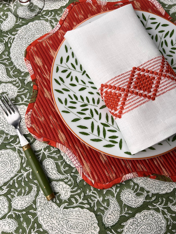 The Paisley Bandana Tablecloth (Sage)