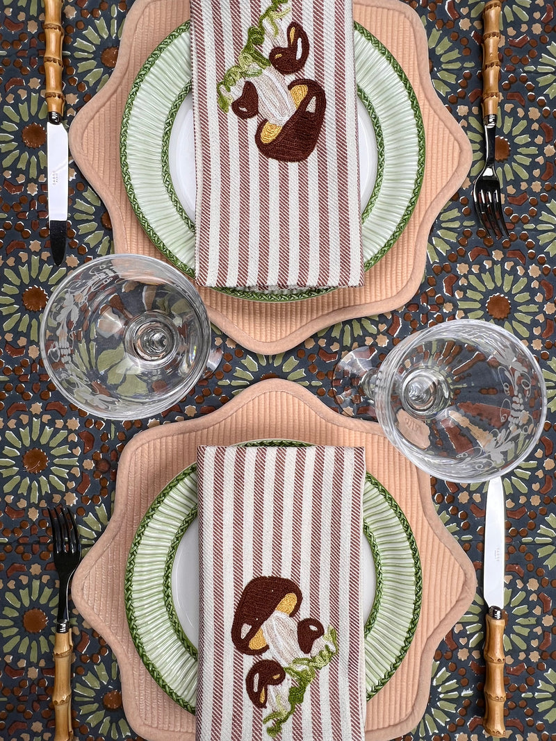 The Mushroom Napkin - Chestnut Stripe