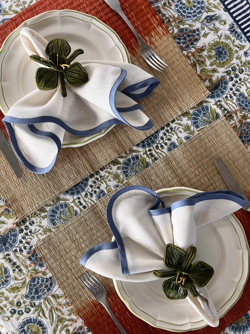 The Floral Tablecloth (Blue & Olive)