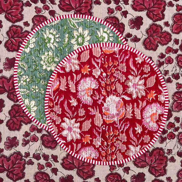 ‘The Breakfast’ Placemat - Round - Block Print
