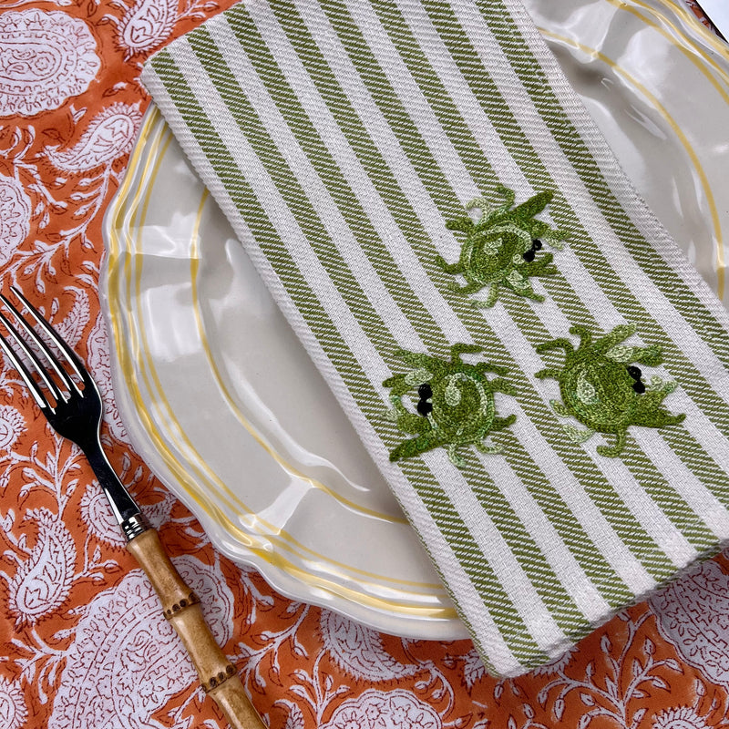 Gift Set: Four Green Crab Napkins