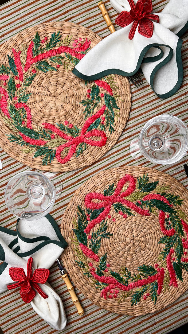 ‘The Raffia Placemat’ - Christmas Wreath Bow