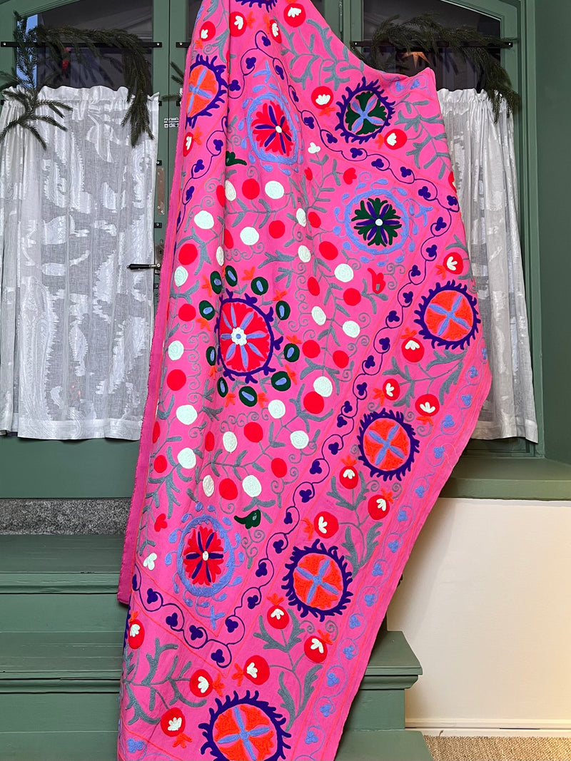 Suzani Cloth Pink & Multicoloured