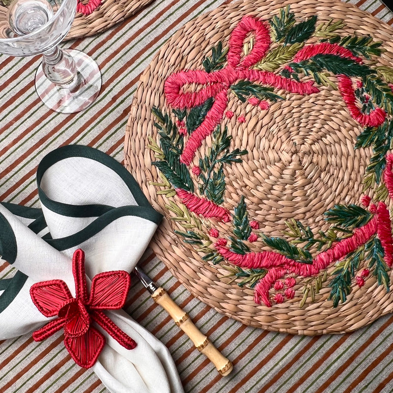 ‘The Raffia Placemat’ - Christmas Wreath Bow