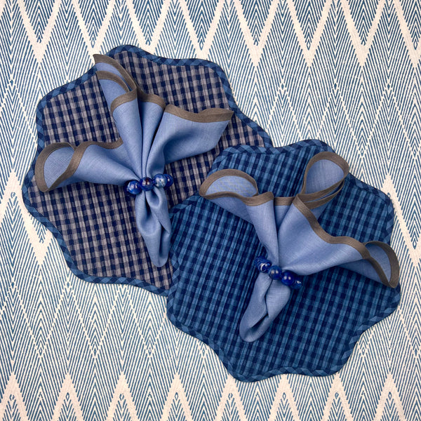 Curated Table Set: Blue & Grey Gingham