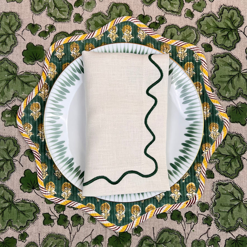 ‘The Breakfast’ Placemat - Scallop - Block Print