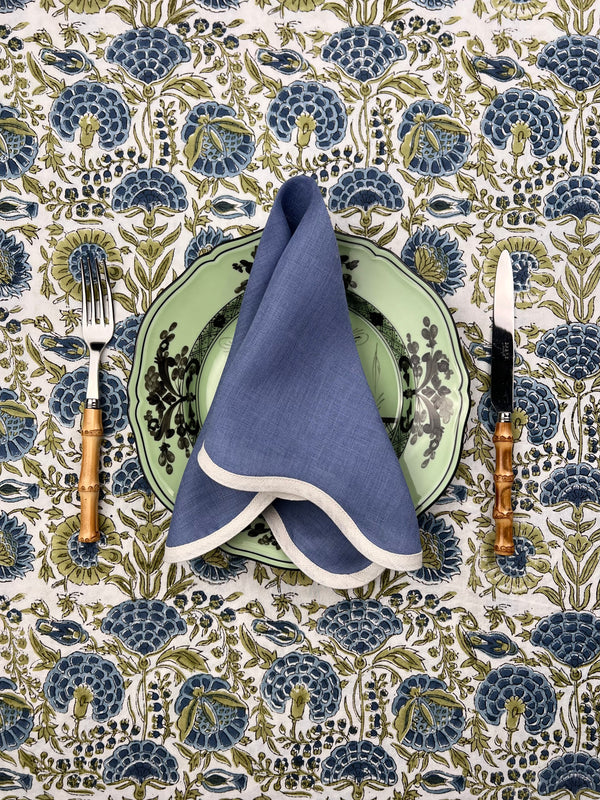 The Floral Tablecloth (Blue & Olive)