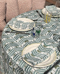 ‘The Ikat’ Tablecloth - Blue Green