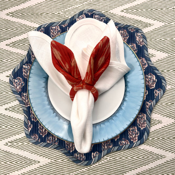 Ikat Easter Bunny Ears Napkinrings - Red