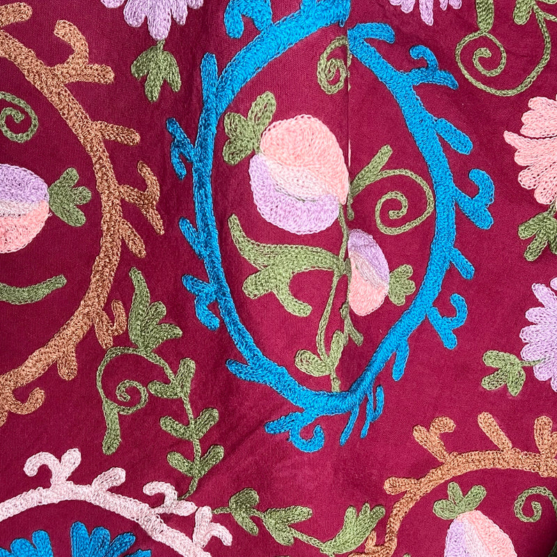 Suzani Cloth Burgundy & Multicoloured