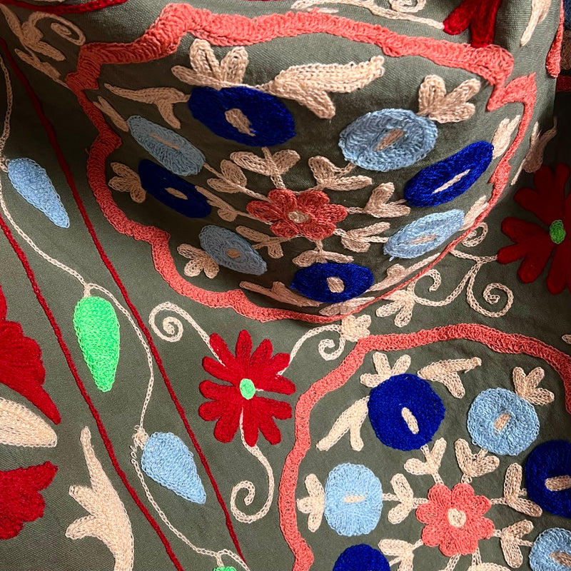 Suzani Cloth Khaki & Multicoloured