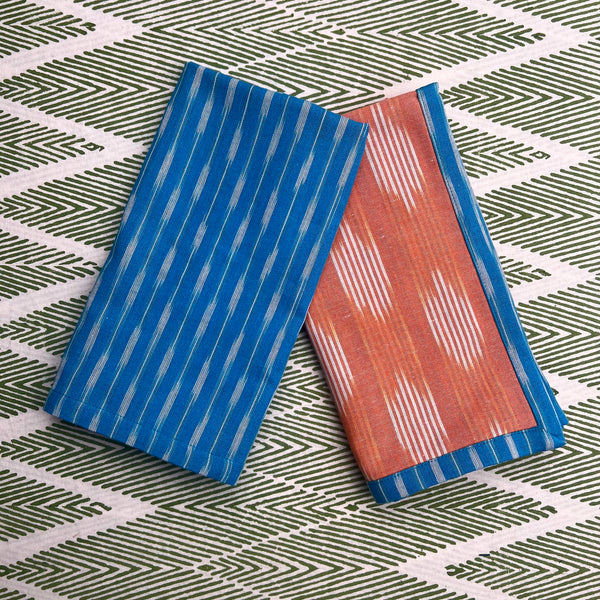 Reversible Napkin (Set of Four) Bright Blue/Apricot