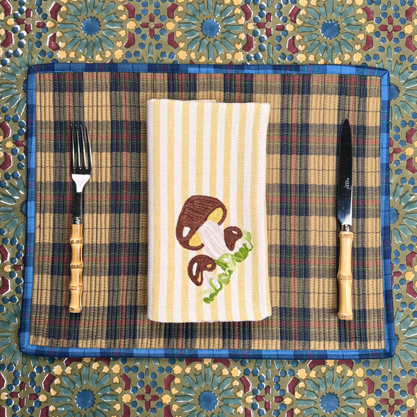 The Mushroom Napkin - Maize Yellow Stripe