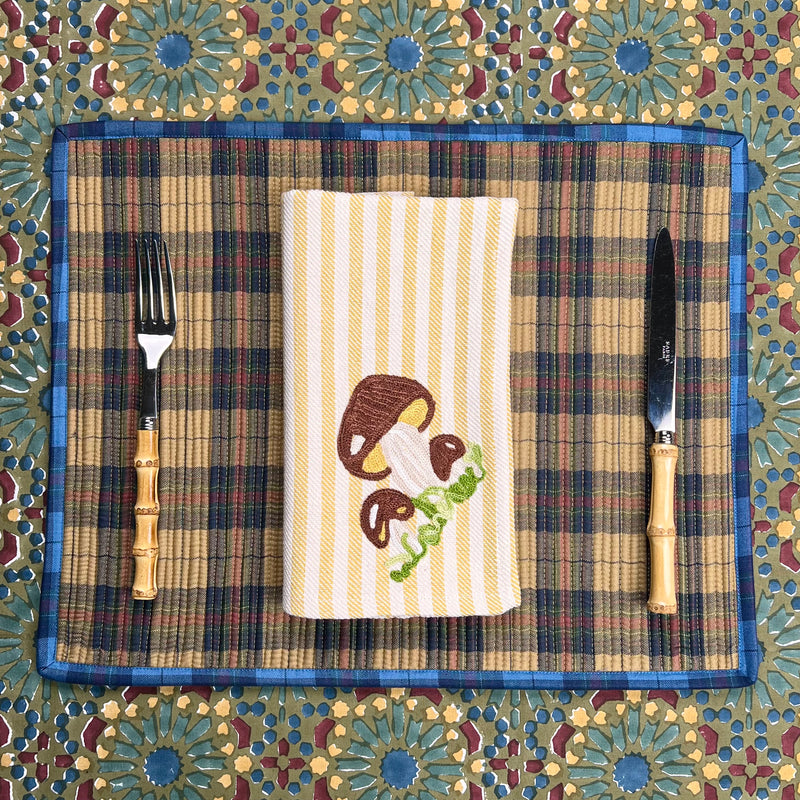 The Mushroom Napkin - Maize Yellow Stripe