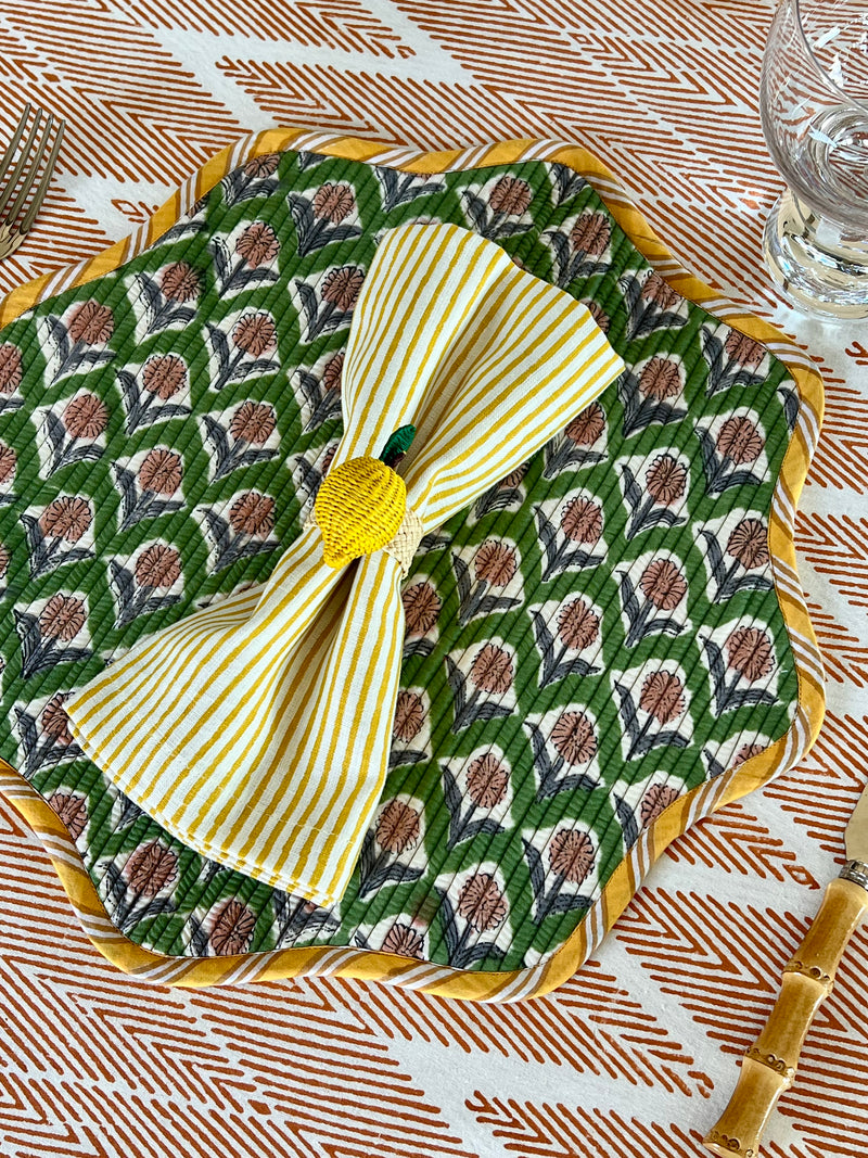 ‘The Breakfast’ Placemat - Scallop - Block Print
