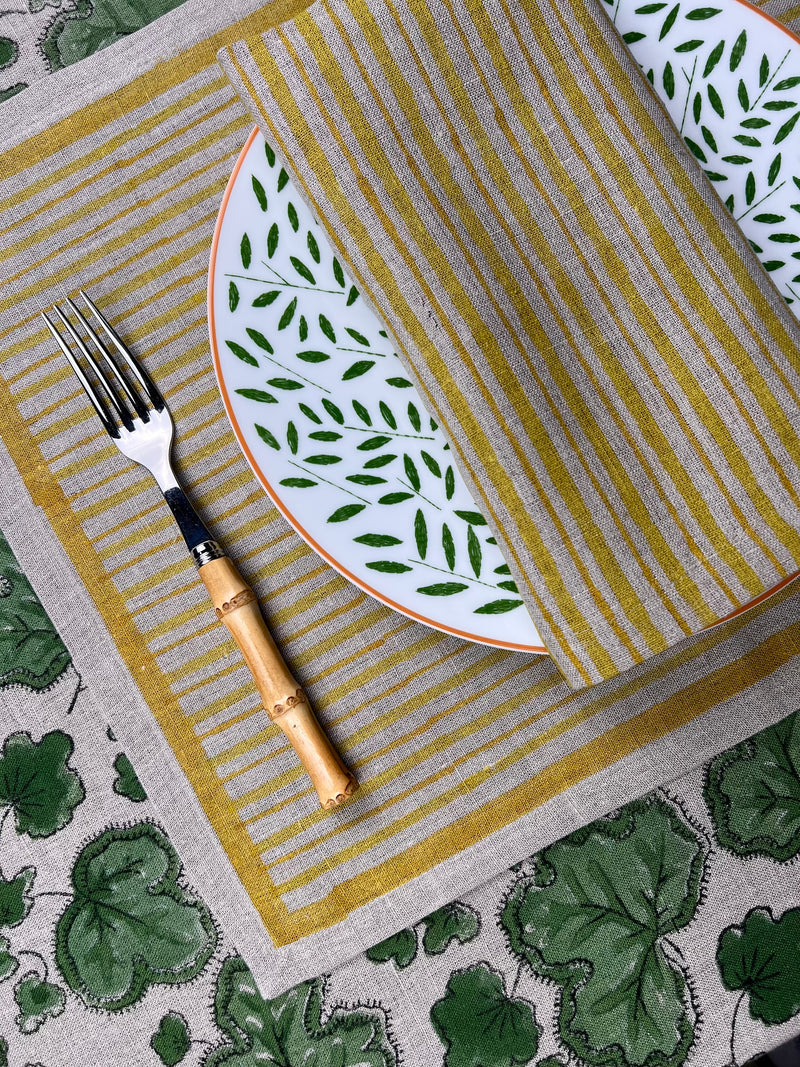’The Swedish Stripe’ Placemats (natural base) - 100% Linen
