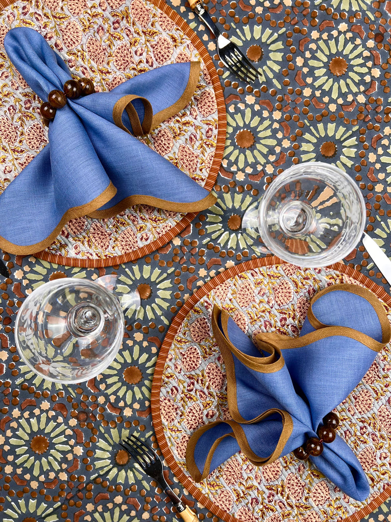 ‘The Breakfast’ Placemat - Round - Block Print