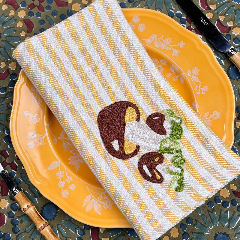 The Mushroom Napkin - Maize Yellow Stripe