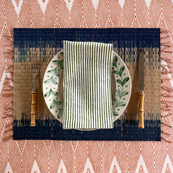 The Rush Placemat - Blue Ikat