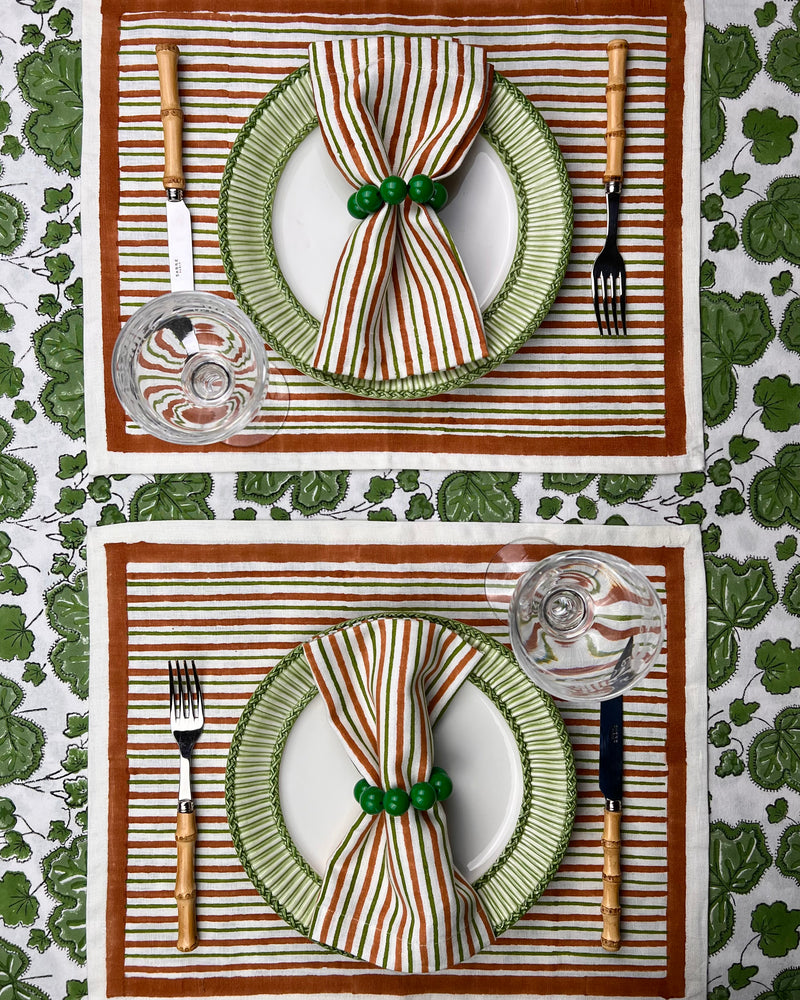 ’The Swedish Stripe’ Napkins (white base) - 100% Linen