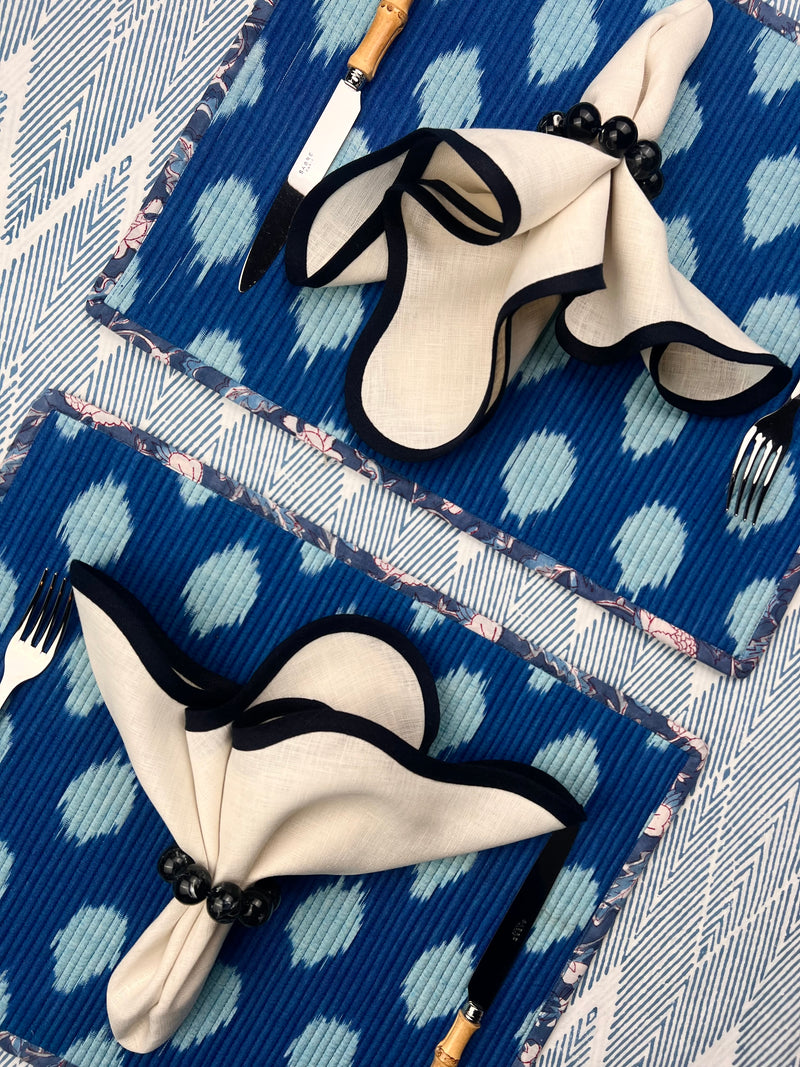 Curated Table Set: Blues, Ivory & Black